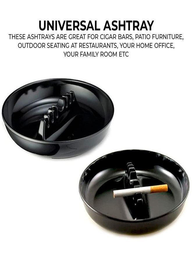 Tesorrio 2 PCS Black Plastic Ashtrays For Cigarettes And Cigars – Ashtrays Suitable For Home, Cafes, Restaurants, Hotels, Night Clubs, And Outdoor Use - Image 3